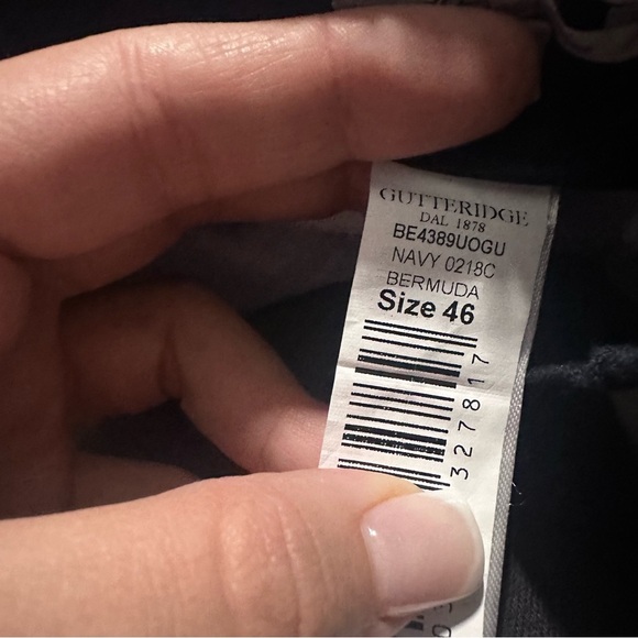 Gutteridge Navy Blue Linen Shorts - Picture 6 of 6